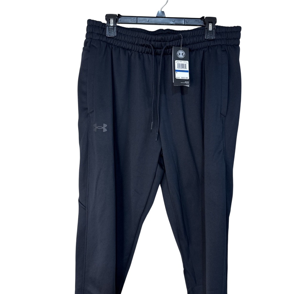 Mens Under Armour Black Elastic Waist Joggers Tappered Size XL NWT‎ #030 - Picture 3 of 10